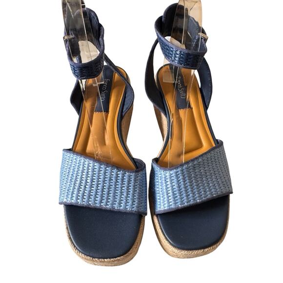 Franco Sarto NEW Women's Tiffany2 Espadrille Wedge Sandals Blue 8.5 Platform - Picture 2 of 7